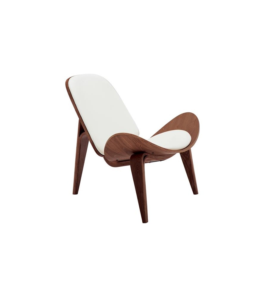 "Balance" Modern Living Room Armchair in Walnut Color